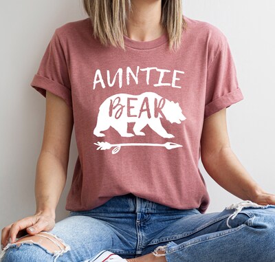 Auntie Bear Shirt, Aunt Shirt, Aunt Tee, Favorite Aunt T Shirt, Aunt Gift, Gift for Auntie - image5